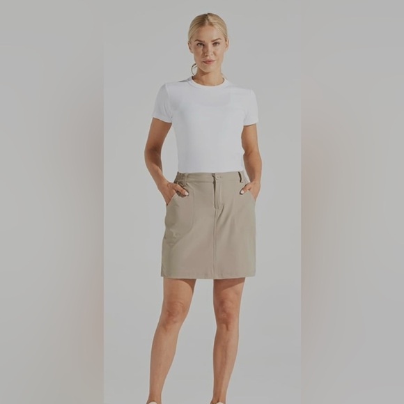 Willit Women's Skorts Golf Casual Skort Skirts UPF 50+Quick Outdoor Hiking Khaki - Picture 6 of 11
